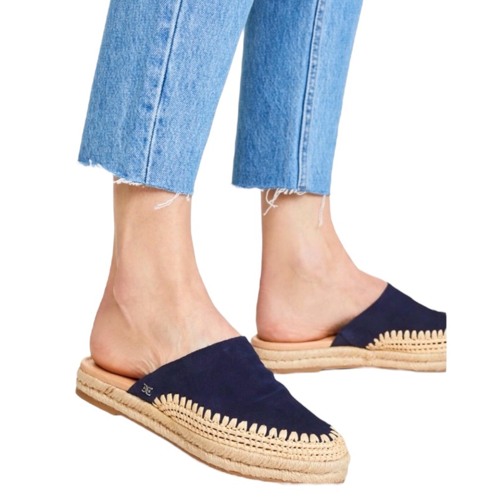 Sam Edelman Austin Navy Suede Espadrille Size 7.5 - Picture 2 of 6